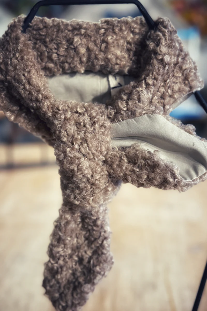 1:4 Latte Boucle  Necka Scarf - Image 3