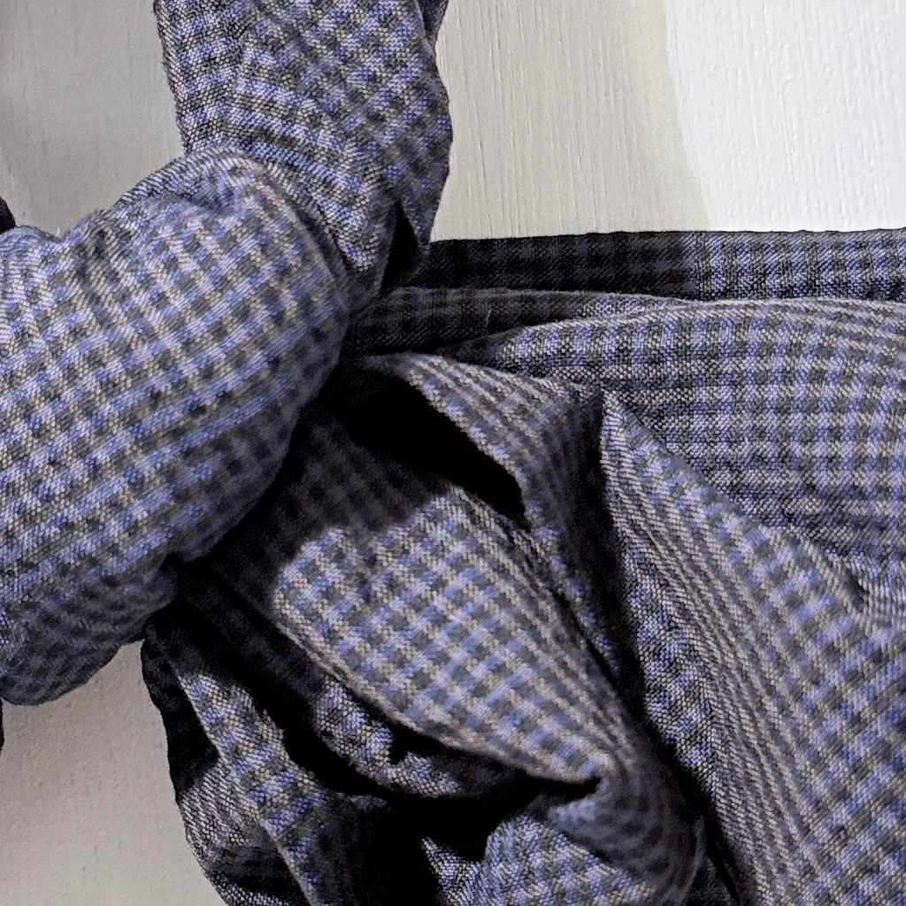 Dam - Aubergine + Navy Fine Gingham Scarf