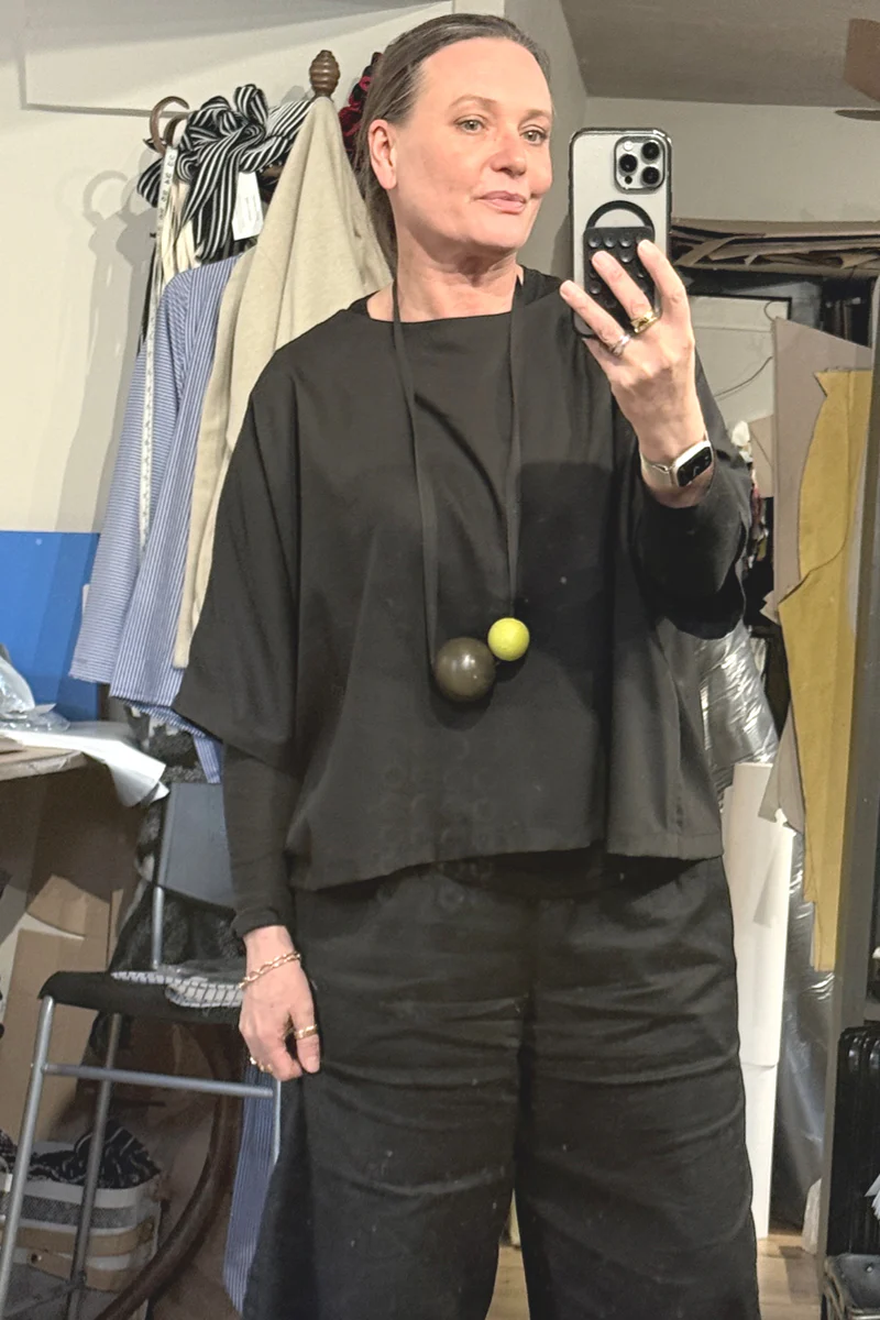Duds Boxy Top - Black Wool Mix - Image 2