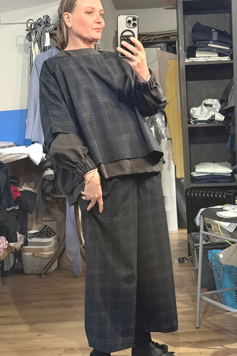 Duds Top - Navy Grey Check - Image 2