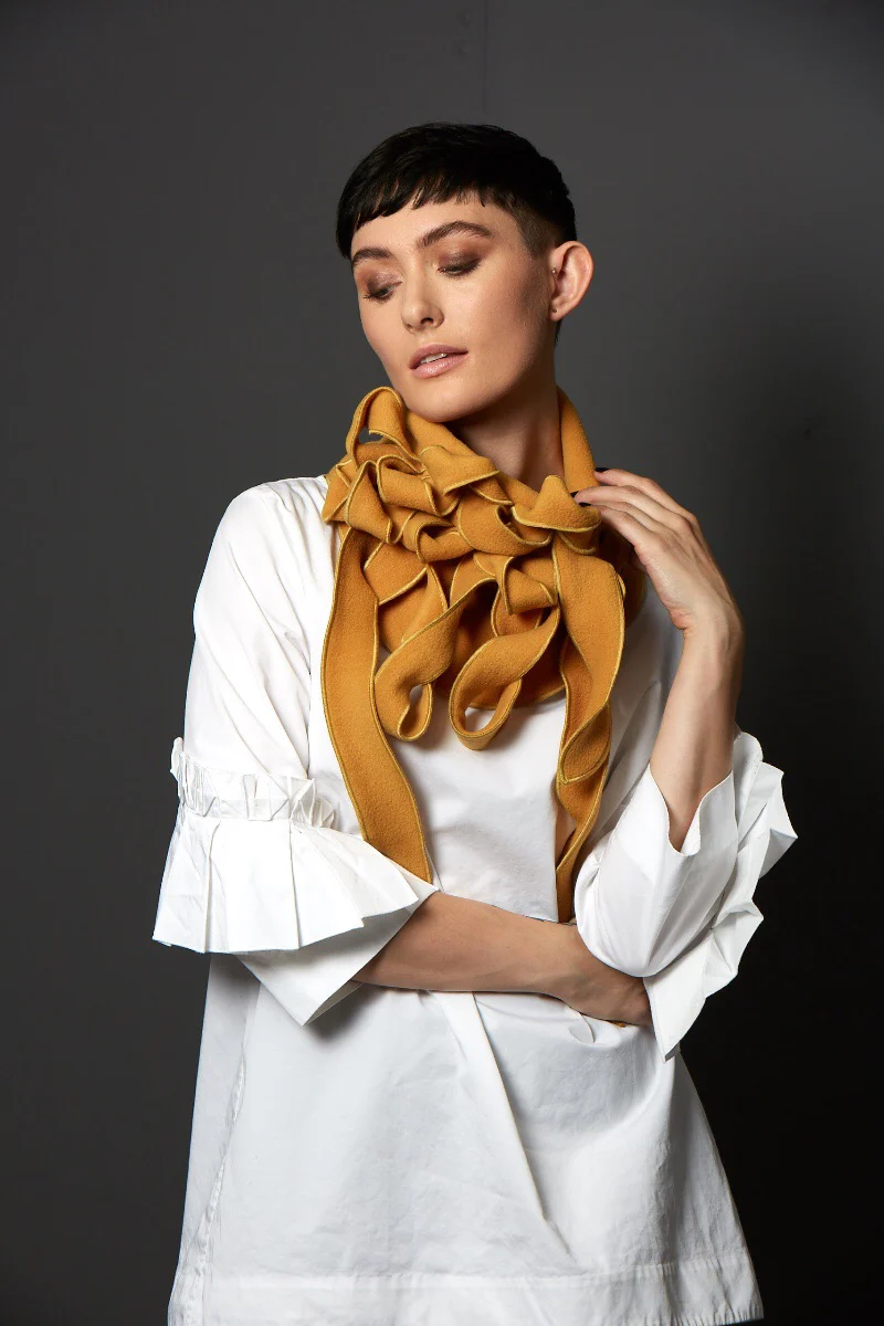 Ellie - Gold Mustard Collar Scarf - Image 2