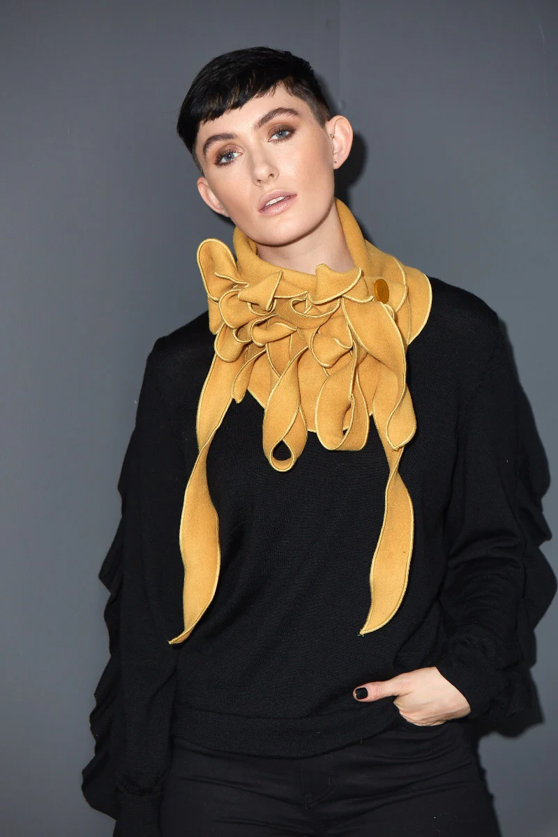 Ellie - Gold Mustard Collar Scarf - Image 4