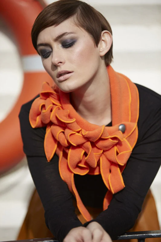 Ellie- Orange Fleece collar - Image 2
