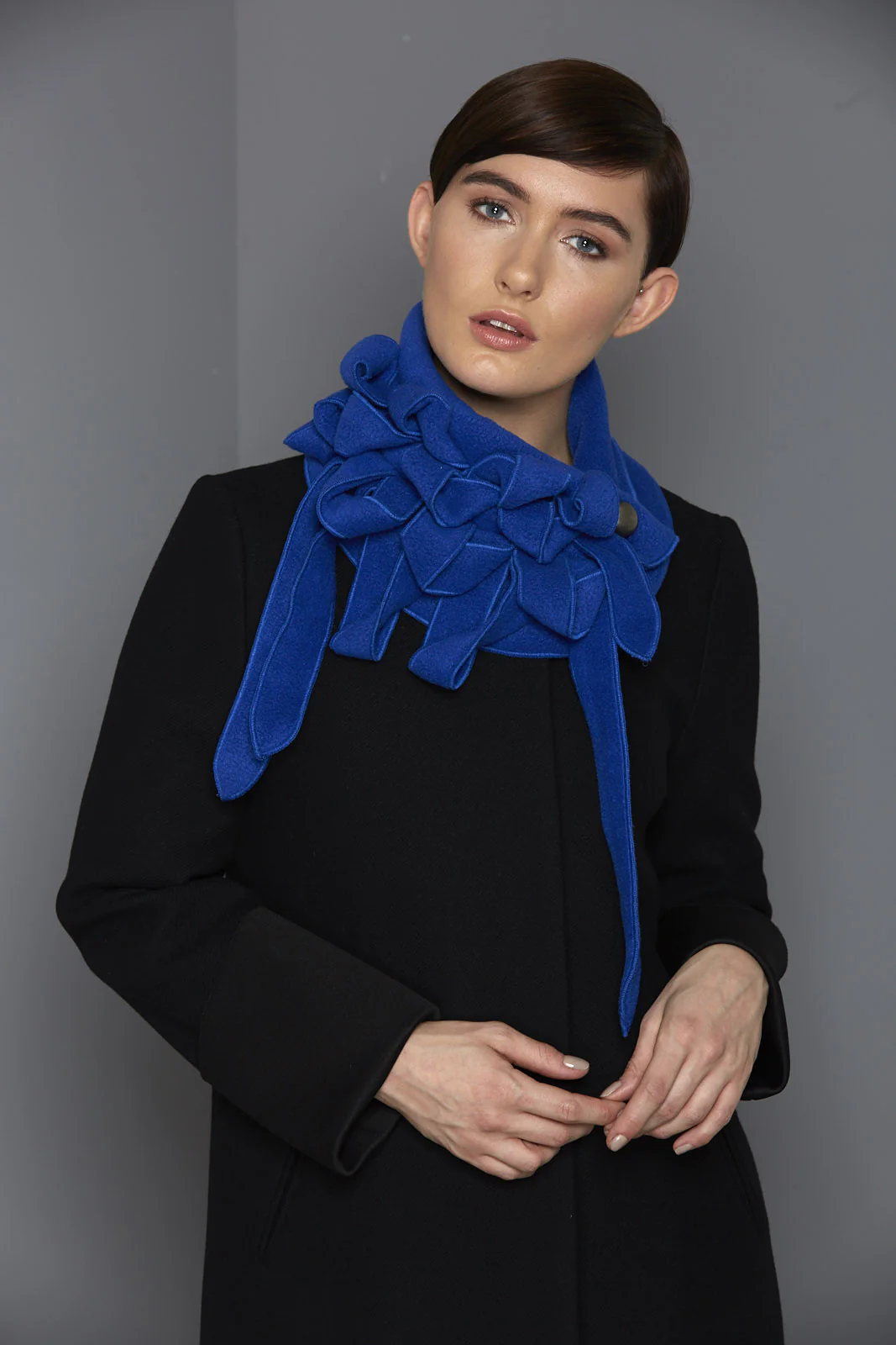 Ellie - Royal Blue Fleece Collar Scarf - Image 2