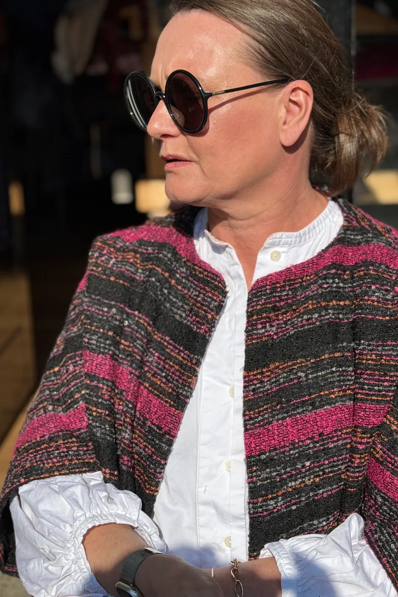 Kimono - Pink Striped Boucle - Image 4