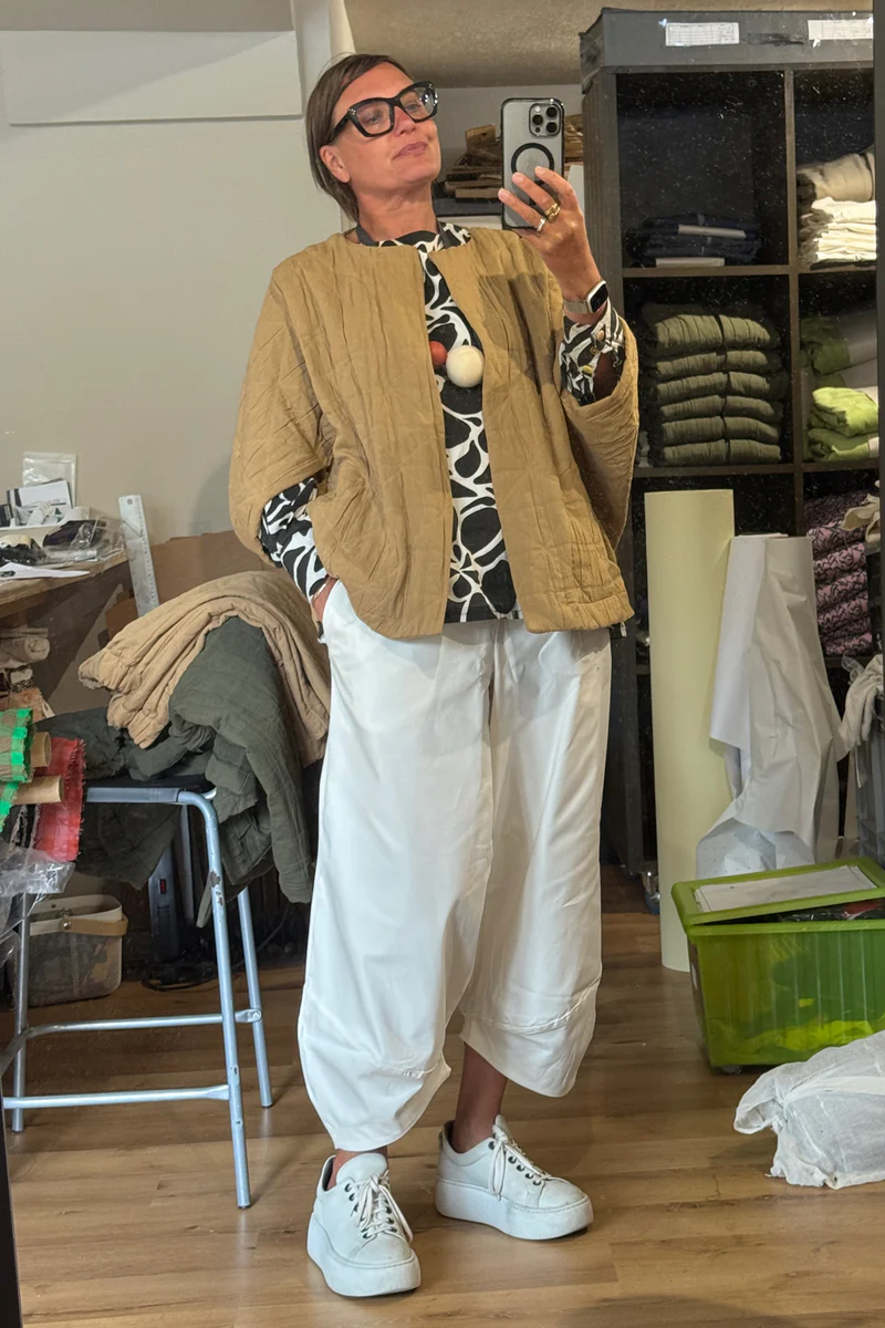 Para - Cream Angled Trousers - Image 6