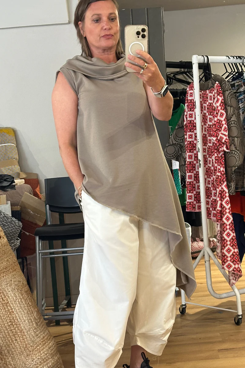 Para - Cream Angled Trousers - Image 7
