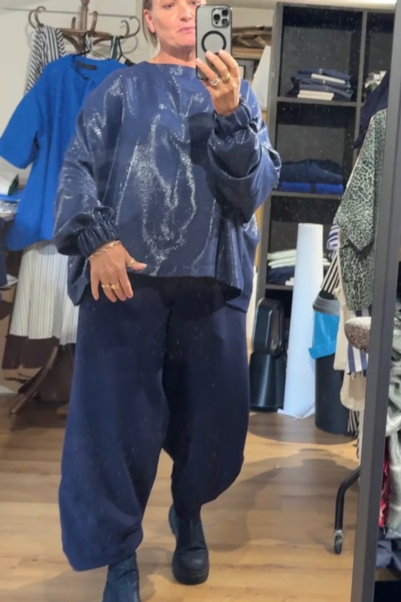 Para Trousers - Navy Crepe - Image 2