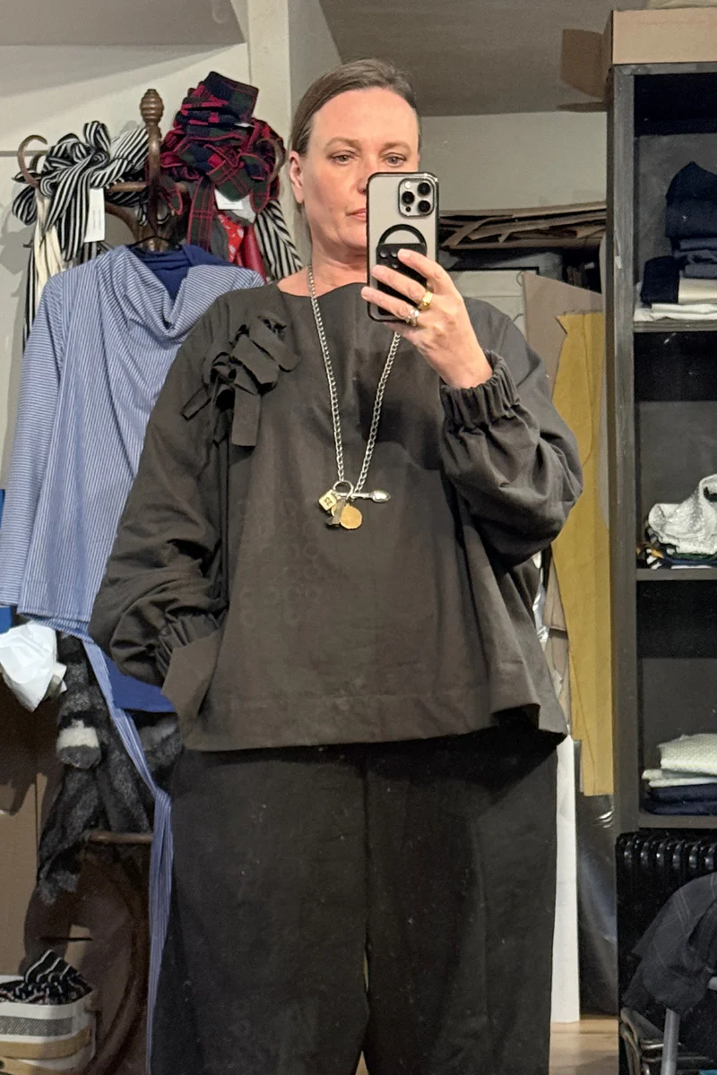 Sooper Puff - Charcoal Grey Shirt Top - Image 2