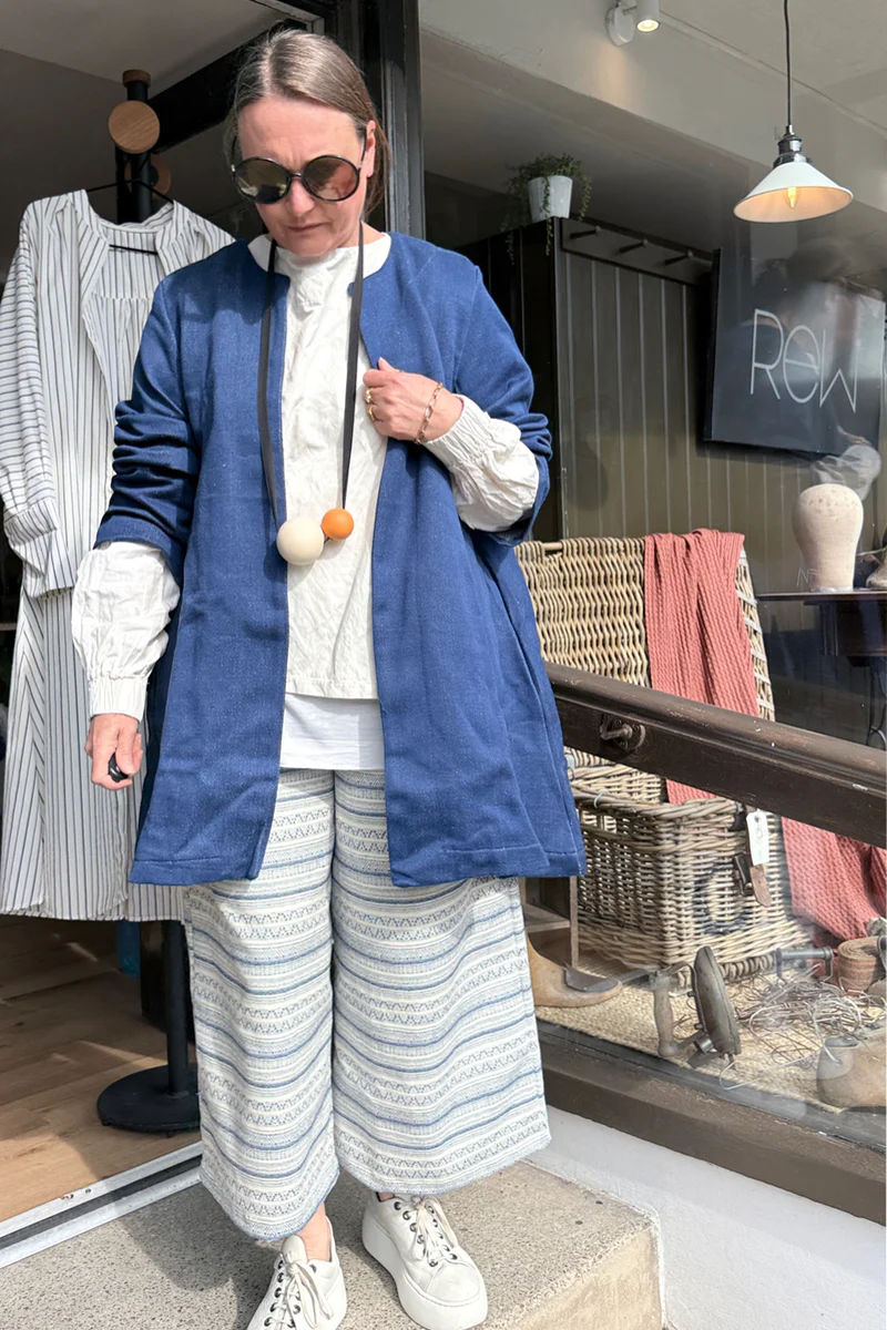 Swing - Tight Organic Denim Coat No Bows - Image 3