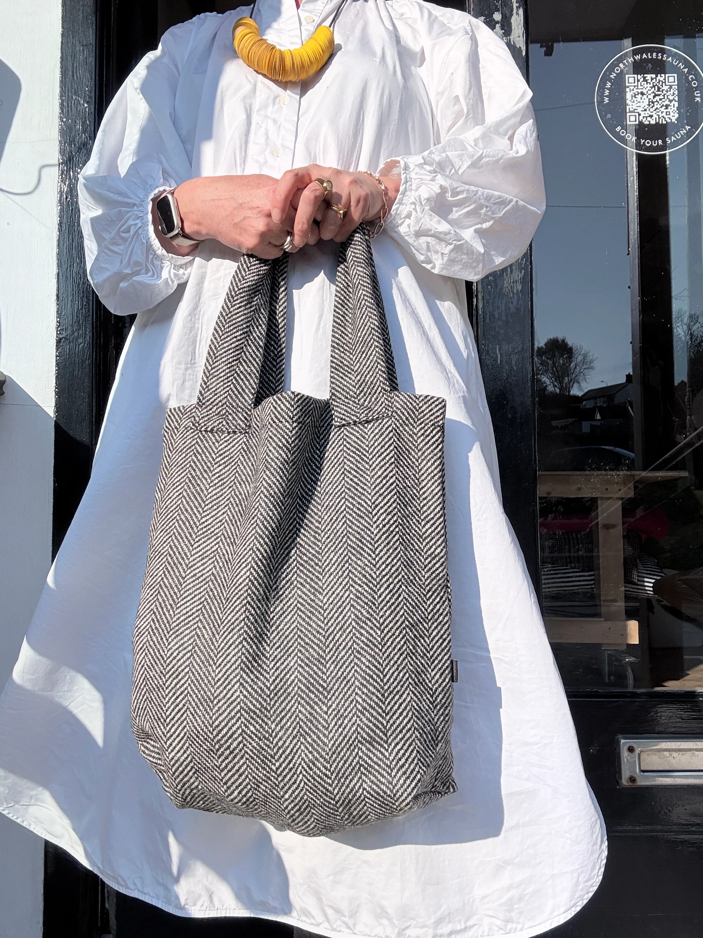 Totes Bag Tweed - Black + White